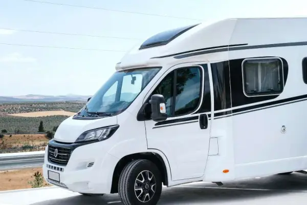 Motorhome in for servicing at Badminstons, Hythe